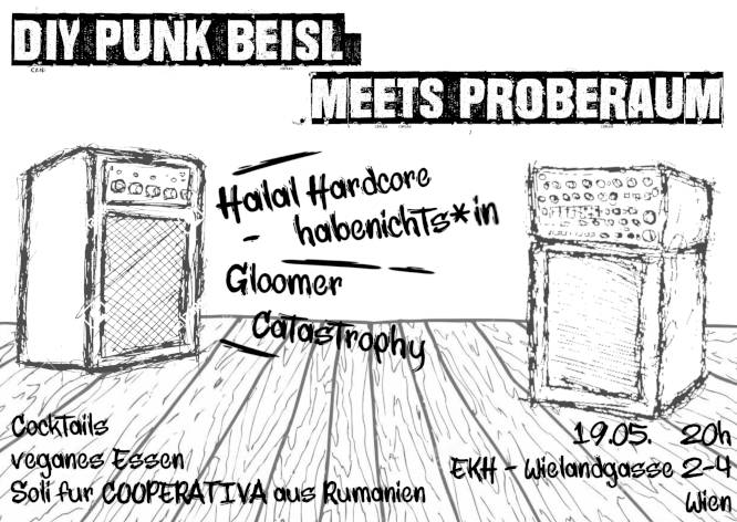 [DIY Punk Beisl] Soli für Cooperativa mit Catastrophy // Halal Hardcore  // habenichts*in // Gloomer @ekh